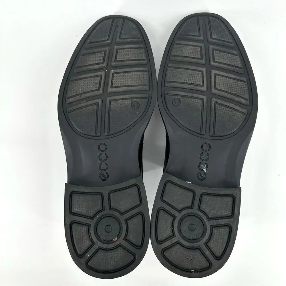 Ecco Biarritz Shoe Men 9 Black Leather Oxford Cap‎ Toe Lace Up Comfort Office